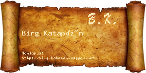 Birg Katapán névjegykártya
